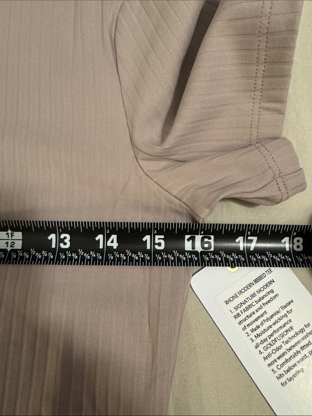 Rhone NWT Modern Ribbed Tee Short sleeve in Taupe. - Picture 9 of 10